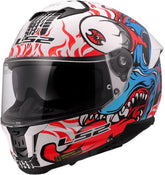 LS2 FF808 Stream II Full Face Motorcycle Helmet - Inferno White/Blue