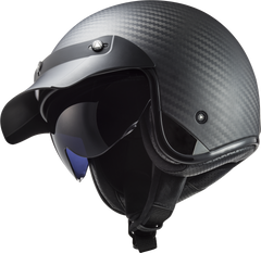 LS2 OF601 Bob II Open Face Motorcycle Helmet - Carbon