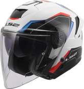 LS2 OF618 Verso II Open Face Motorcycle Helmet - Air White/Blue/Red