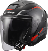 LS2 OF618 Verso II Open Face Motorcycle Helmet - Air Black/Red