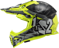 LS2 MX437 Fast II Mini Motocross Helmet - Crusher Black/Yellow