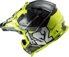 LS2 MX437 Fast II Mini Motocross Helmet - Crusher Black/Yellow