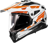 LS2 MX702 Pioneer II Adventure Motorcycle Helmet - Namib White/Orange