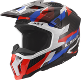 LS2 MX703 X-Force Phantom Motocross Helmet - White/Blue/Red