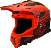 LS2 MX708 Fast II Motocross Helmet - Duck Matt Hi-Vis Orange/Red