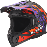 LS2 MX708 Fast II Motocross Helmet - Grotesk Purple/Orange