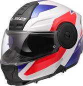 LS2 FF902 Scope II Flip Up Motorcycle Helmet - Duria White/Blue/Red