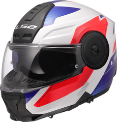 LS2 FF902 Scope II Flip Up Motorcycle Helmet - Duria White/Blue/Red