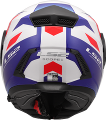 LS2 FF902 Scope II Flip Up Motorcycle Helmet - Duria White/Blue/Red