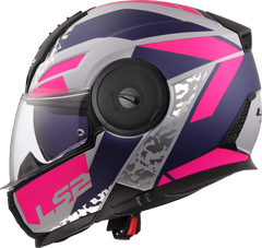 LS2 FF902 Scope II Flip Up Motorcycle Helmet - Oxyd Grey/Blue/Purple