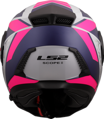 LS2 FF902 Scope II Flip Up Motorcycle Helmet - Oxyd Grey/Blue/Purple