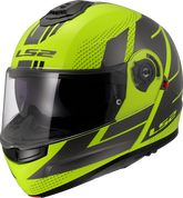 LS2 FF908 Strobe II Flip Up Motorcycle Helmet - Code Hi-Vis Yellow/Grey