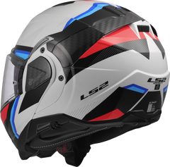 LS2 FF910 Advant II Flip Up Motorcycle Helmet - Triple White/Blue/Red