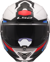 LS2 FF910 Advant II Flip Up Motorcycle Helmet - Triple White/Blue/Red