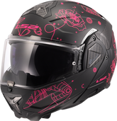 LS2 FF910 Advant II Flip Up Motorcycle Helmet - Sophia Black/Pink