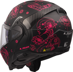 LS2 FF910 Advant II Flip Up Motorcycle Helmet - Sophia Black/Pink