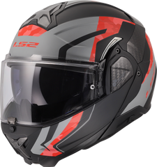 LS2 FF910 Advant II Flip Up Motorcycle Helmet - Glide Black/Grey/Red