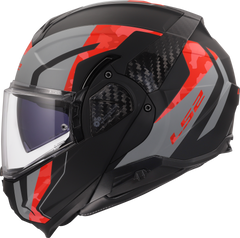 LS2 FF910 Advant II Flip Up Motorcycle Helmet - Glide Black/Grey/Red