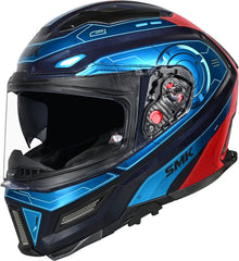 SMK Agnar Full Face Motorcycle Helmet - Cyborg Gloss Teal