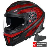 SMK Agnar Full Face Motorcycle Helmet - Cyborg Matt Red