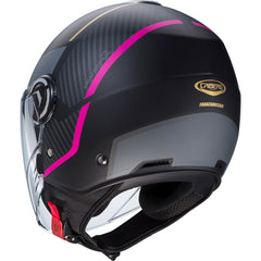 Caberg Riviera V4X Open Face Motorcycle Helmet - Geo Matt Black/Fuchsia/Anthracite