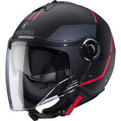 Caberg Riviera V4X Open Face Motorcycle Helmet - Geo Matt Black/Red/Anthracite