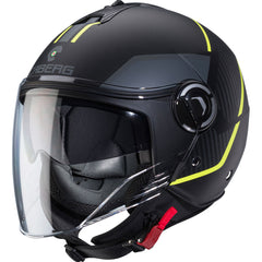Caberg Riviera V4X Open Face Motorcycle Helmet - Geo Matt Black/Yellow/Anthracite