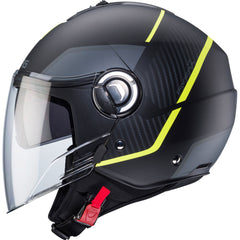 Caberg Riviera V4X Open Face Motorcycle Helmet - Geo Matt Black/Yellow/Anthracite