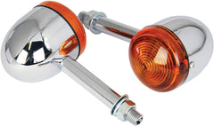 Bike It Long Stem Bullet Indicators With Chrome Body And Amber Lens