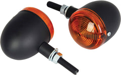 Bike It Short Stem Bullet Indicators With Black Body And Amber Lens