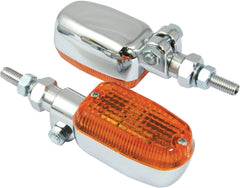 Bike It Adjustable Stem Indicators With Chrome Body And Amber Lens