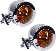 Bike It Flush Fit Mini Custom Indicators With Chrome Body And Amber Lens