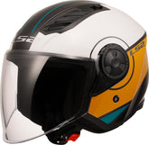 LS2 OF616 Airflow II Open Face Motorcycle Helmet - Cover White/Brown