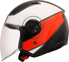 LS2 OF616 Airflow II Open Face Motorcycle Helmet - Cover Matt White/Red