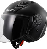 LS2 OF616 Airflow II Open Face Motorcycle Helmet - Solid Gloss Black