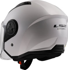 LS2 OF616 Airflow II Open Face Motorcycle Helmet - Solid Gloss White