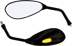 Bike It Patrol Black Universal Mirrors With Built In LED Indicators