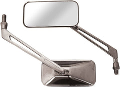 Bike It Runner Universal Rectangular Chrome Mirrors With 10mm Thread