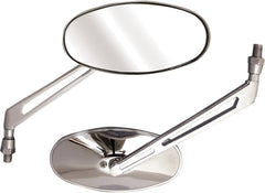 Bike It Shift Universal Oval Chrome Mirrors With 10mm Thread