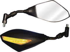 Bike It Trojan Universal Bar Mounted Mirrors With Built In LED Indicators