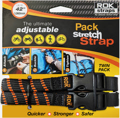 ROK Straps - Pack Stretch Strap - Black/Orange 360