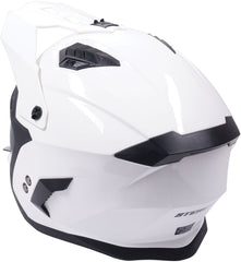 Stealth Fighter Full & Open Face Motorcycle Helmet - Gloss White