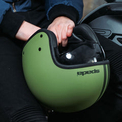 Spada Ace Command Open Face Motorcycle Helmet - Matt Green