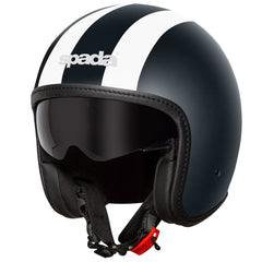 Spada Ace Viper Open Face Motorcycle Helmet - Matt Black/White