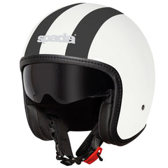 Spada Ace Viper Open Face Motorcycle Helmet - Matt White/Black