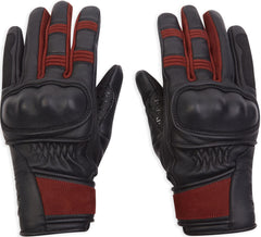 Spada Bennett CE Ladies Leather Motorcycle Gloves - Black/Burgundy