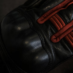 Spada Bennett CE Ladies Leather Motorcycle Gloves - Black/Burgundy