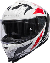 Spada SP18 Full Face Motorcycle Helmet - Strike White/Black/Red