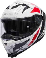 Spada SP18 Full Face Motorcycle Helmet - Strike White/Black/Red