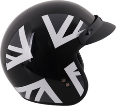 Stealth Open Face Motorcycle Helmet With Peak - Mono Jack